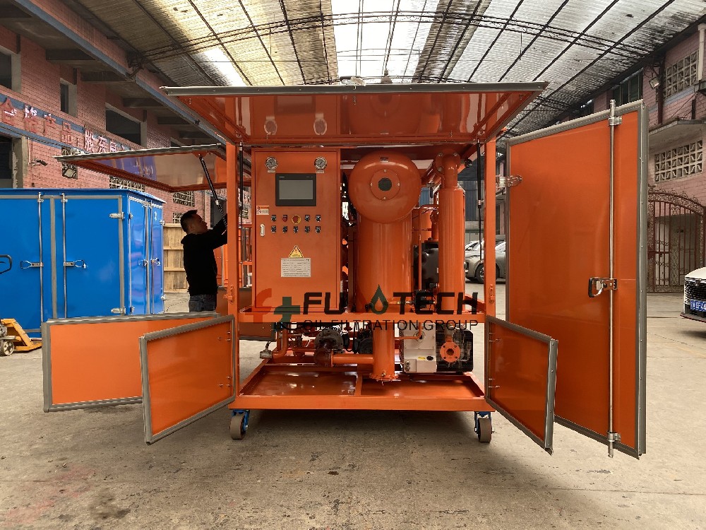 FUOOTECH 6000LPH ZYD-I-100 Series Double-stage High Vacuum Transformer Oil Purification & Regeneration Machine